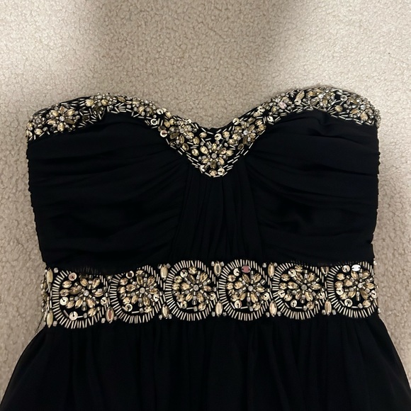 My Michelle Black Strapless Beaded Mini Dress, Juniors Size 3 - Picture 5 of 6